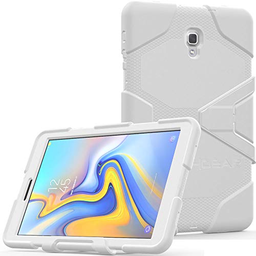 TECHGEAR G-Shock Custodia Robusta Compatibile con Samsung Galaxy Tab A 10.5" (SM-T590/T595) Cover Resistente agli Urti e all'impatto con Supporto Cover per i Bambini, Costruttori e Offici [Bianco]