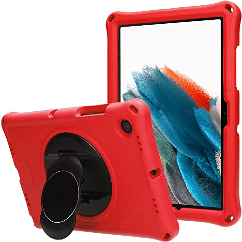 TECHGEAR Custodia Protettiva Progettata per Samsung Galaxy Tab A8 10.5" 2022 (SM-X200 / X205), Cover in Silicone Morbido e Resistente agli Urti con Pellicola Protettiva, Idiale per Bambini [Rosso]