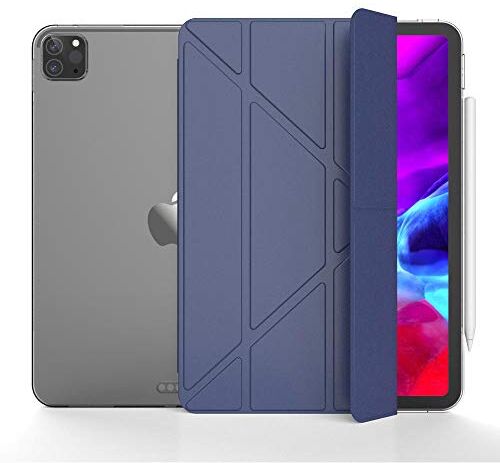 Huiran Adatto per Manicotto Protettivo iPad pro11 Pollici 2020 Nuovo pro12.9 deformato TPU Silicone Trasparente Piatto Guscio Protettivo-Navy 12.9