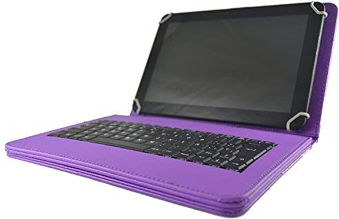 theoutlettablet ® Custodia con tastiera estraibile in spagnolo (include lettera Ñ) Type-C per tablet Lenovo Tab M10 10.1" / Lenovo Smart Tab M10 10.3" / Lenovo Tab P11 Pro 11.5" Colore viola