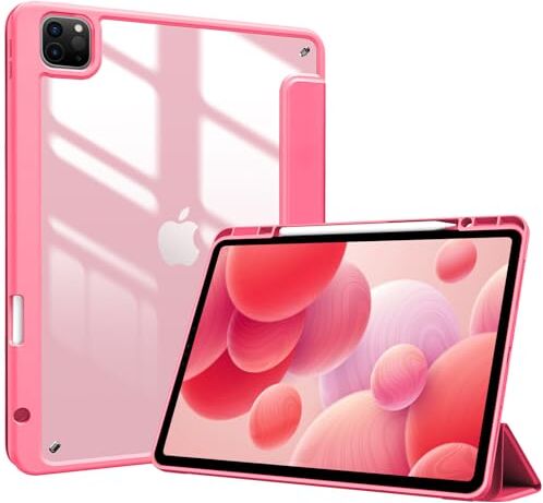 ProCase Cover iPad Pro 12,9 Pollici 2022/2021/2020/2018, Custodia per iPad Pro 12,9" 6a/5a/4a/3a Generazione, Cover con Auto Svegliati/Sonno, Angoli di Visualizzazione Regolabili -Rosa Melone