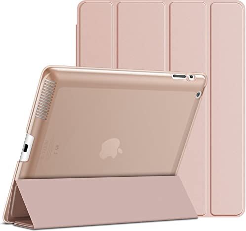 JETech Custodia compatibile con iPad 2 3 4, Cover con Funzione di Supporto, Auto Svegliati/Sonno (Oro Rosa)