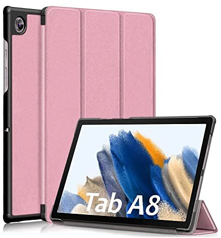 ebestStar Cover per Samsung Galaxy Tab A8 10.5 (2021) SM-X200 X205, Custodia Protezione Flip Magnetica, Slim Case Sottile Pelle PU, Rosa Dorato