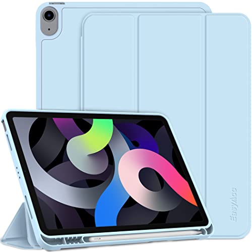 EasyAcc Cover Custodia Compatibile con iPad Air 5 2022/iPad Air 4 10.9 2020, Ultra Sottile Smart Cover Case in Pelle con Auto Sonno/Sveglia Funzione, Supporta Ricarica Magnetica di iPencil, Cielo Blu