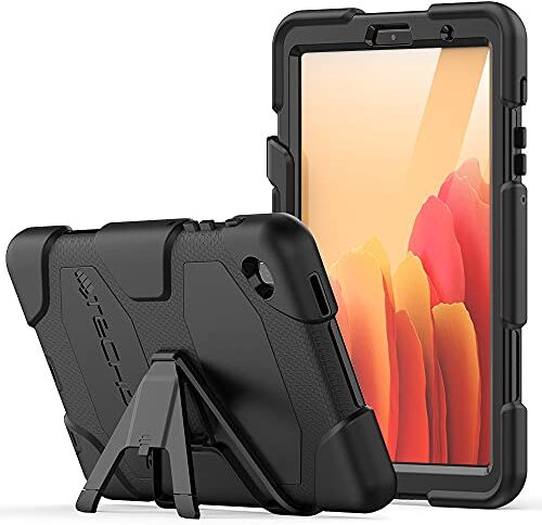 TECHGEAR Custodia Robusta Compatibile con Samsung Galaxy Tab A7 Lite 8.7" 2021 (SM-T220 / SM-T225) Resistente agli Urti e all'impatto Cover con Supporto per i Bambini, Lavoro e Scuola [Nero]