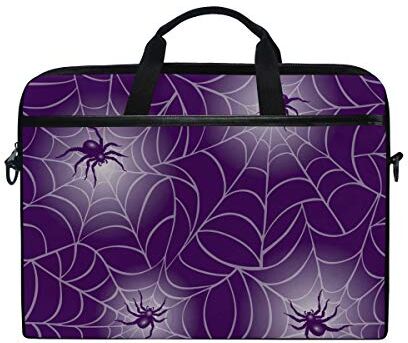 EZIOLY Halloween viola ragnatela di custodia borsa Sleeve per 35,6 cm a 39,1 cm di