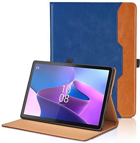 Oduio Custodia per Lenovo Tab P11 Pro 2nd 2022 11.2 pollici Pelle Tablet Case, Multi-Angli Supporto Pieghevole Cover Protettiva con Tasca, Pencil Loop, Auto Sveglia/Sonno Blu