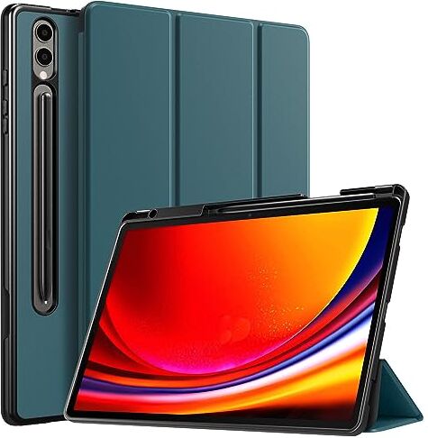 TiMOVO Custodia Compatibile con Samsung Galaxy Tab S9 Plus 12.4" 2023 SM-X810/X816B/X818U, Cover Prtettiva con Supporto per Galaxy Tab S9+, Portapenna per S Pen, Auto Sonno/Sveglia, Gemma Verde