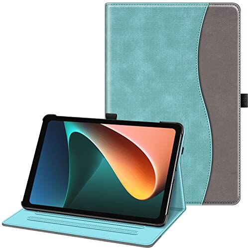 FINTIE Custodia Compatibile con Xiaomi Mi Pad 5/Mi Pad 5 Pro ‎11" 2021, [Multi-angli] Slim Fit Cover Protettiva Case con Auto Sonno/Sveglia, Turquoise/Marrone