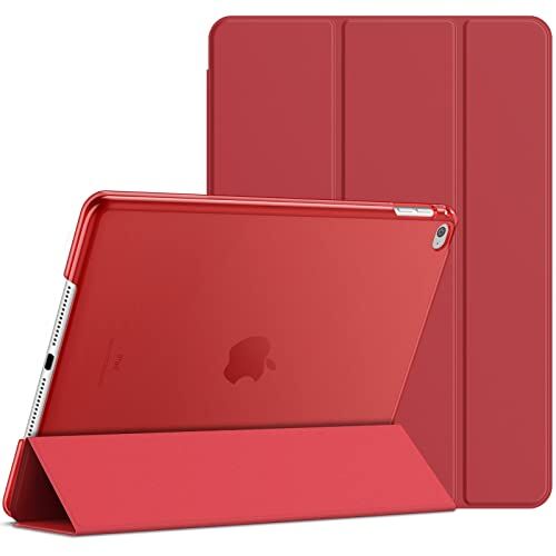 JETech Custodia Compatibile con iPad Air 2, Cover con Funzione di Supporto, Auto Svegliati/Sonno (Rosso)