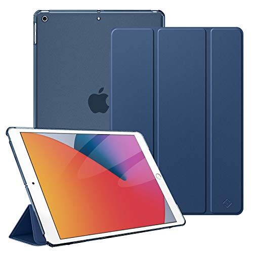 FINTIE Custodia per iPad 9a / 8a / 7a Generazione (2021 2020 2019) 10.2 Pollici Sottile Leggero Semi-Trasparente Cover Case con Auto Sveglia/Sonno Funzione, Blu Scuro