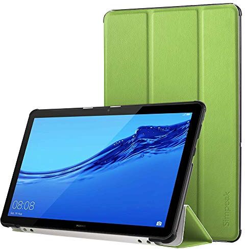 Simpeak Cover Compatibile per Huawei MediaPad T5 10 Custodia, Custodia Cover in Pelle PU Compatibile con Huawei MediaPad T5 10.1" 2018 Ultra-Sottile Folio Supporto Smart Cover, Verde