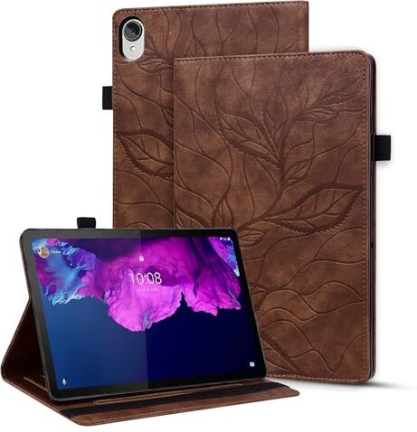 Vaitasy Custodia per Lenovo Tab P11/ P11 Plus 11 Pollici, Pelle PU Custodia con Anti Graffio Protezione Cover per Lenovo Tab P11 Plus 11" TB-J606/J607/J616 Albero della Vita Marrone