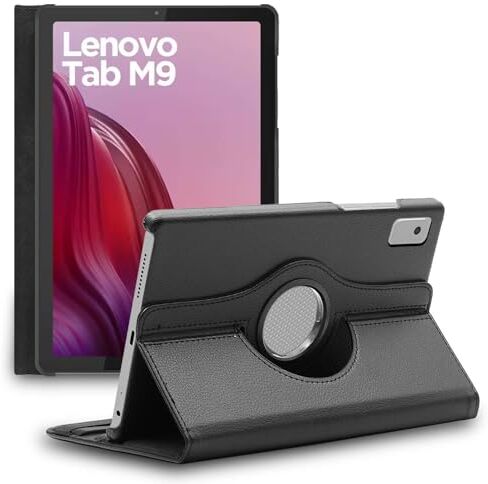 ebestStar Cover per Lenovo Tab M9, Custodia Protezione Rotazione 360, Pelle PU, Nero