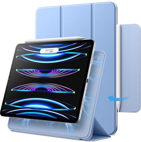 JETech Custodia Magnetica per iPad Pro 11 Pollici Tutti I Modelli, iPad Air 5/4 10,9 Pollici, Supporta Pencil 2a Gen di Ricarica, Attaccamento Magnetico, Cover con Auto Svegliati/Sonno (Cielo Blu)