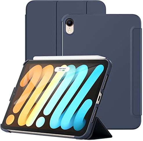 JETech Custodia per iPad mini 6 (8,3 Pollici Modello 2021), Cover Protettiva per Tablet Morbida al Tatto con Guscio Posteriore Rigido, Auto Svegliati/Sonno (Navy)