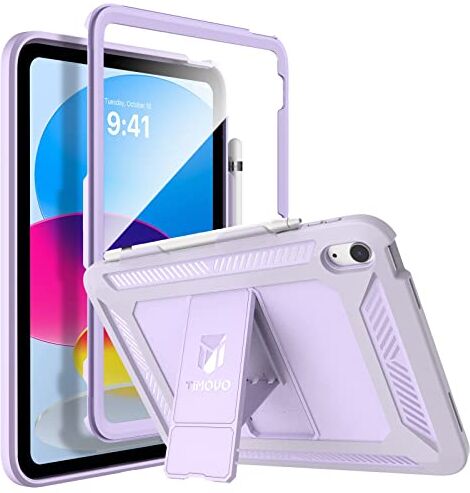 TiMOVO Custodia Compatibile con iPad 10 Generazione 10,9" 2022, Cover Protettiva Antiurto e Resistente, con Pellicola Integrata, Portapenne, Supporto per iPad 10, Taro Viola