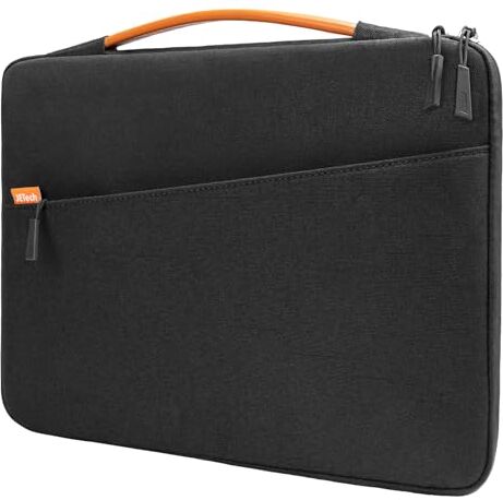 JETech Custodia Laptop per 13,3 Pollici MacBook Air/Pro, Impermeabile Custodia Borsa con Maniglia e Tasca Portatili, Compatibile con 13-13,6 Pollici Notebook (Nero)