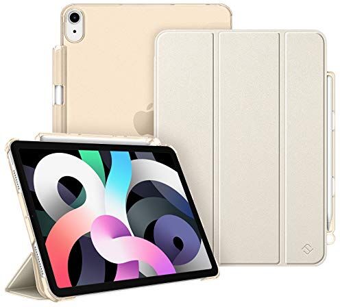 FINTIE Custodia per iPad Air 5a Generazione (2022) / 4a Generazione (2020) 10.9 Pollici con Pencil Holder Sottile Leggero Semi-Trasparente Cover Case con Auto Sveglia/Sonno, Champagne Gold