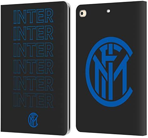 Head Case Designs Licenza Ufficiale Inter Milan Tipo di Logo Grafici Custodia Cover in Pelle a Portagoglio Compatibile con Apple iPad 9.7 2017 / iPad 9.7 2018