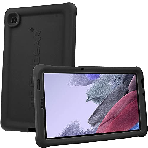 TECHGEAR Custodia Progettata per Samsung Galaxy Tab A7 Lite 8.7" (SM-T220 / SM-T225), Cover Antiscivolo in Silicone Morbido e Resistente agli urti Con Pellicola Protettiva, Idiale per bambini [Nero]