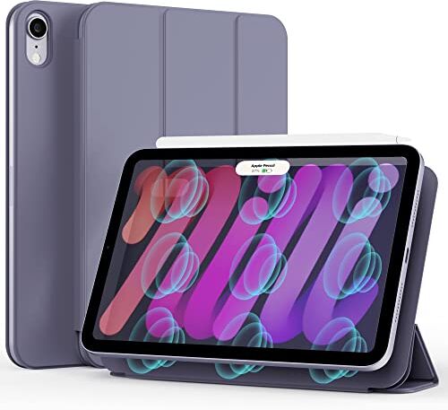 ZtotopCases Custodia per iPad Mini 6 2021, Case Magnetica Ultra e Leggera con Funzione Automatica di Sveglia/Sonno, Supporta la Ricarica iPad Pencil per iPad Mini 6a Gen 8,3'', Viola Grigiastro