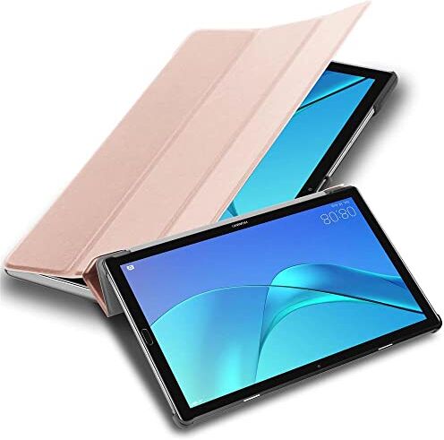 Cadorabo Custodia Tablet per Huawei MediaPad M5 Lite 10 (10.1" Zoll) in ORO ROSA PASTELLO – Copertura Protettiva Molto Sottile di Similpelle in Stile Libro CON Auto Wake Up e Funzione Stand