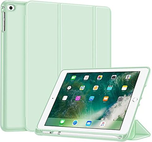 FINTIE Custodia per iPad 9.7 Pollici 2018 2017 con Built-in Pencil Holder Sottile Leggero Cover con Auto Sonno/Sveglia la Funzione per iPad 9,7 Pollici 2018/2017, Verde Chiaro