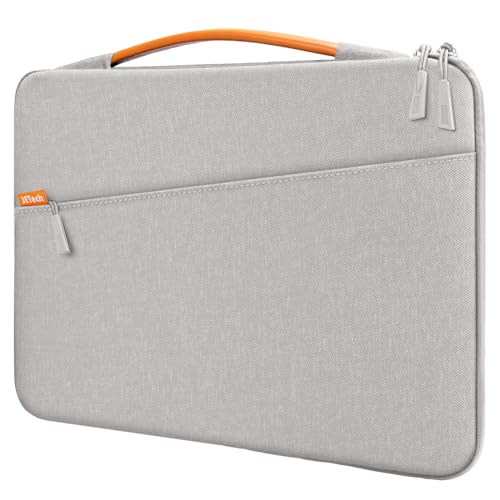 JETech Custodia Laptop per 13,3 Pollici MacBook Air/Pro, Impermeabile Custodia Borsa con Maniglia e Tasca Portatili, Compatibile con 13-13,6 Pollici Notebook (Grigio Chiaro)