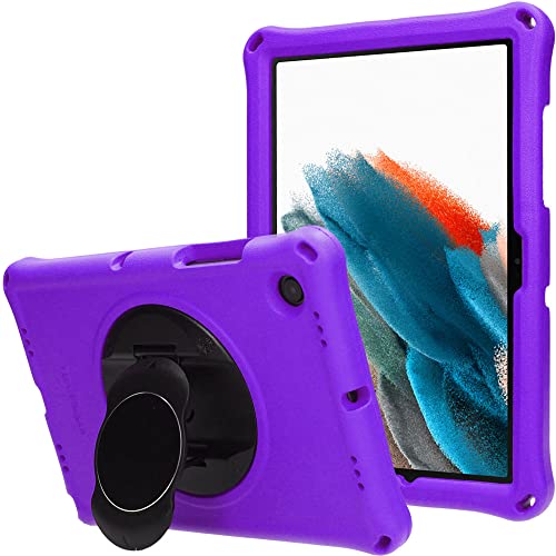 TECHGEAR Custodia Protettiva Progettata per Samsung Galaxy Tab A8 10.5" 2022 (SM-X200 / X205), Cover in Silicone Morbido e Resistente agli Urti con Pellicola Protettiva, Idiale per Bambini [Viola]