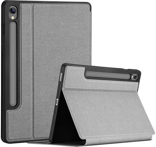 ProCase Cover Samsung Galaxy Tab S9 FE 10.9 Pollici 2023 con Portapenna, Custodia Galaxy Tab S9 FE 5G/Wifi SM-X510/SM-X516 con Auto Sonno/Sveglia -Grigio