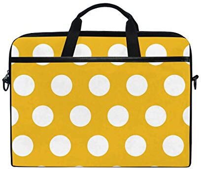 EZIOLY bianco pois giallo di custodia borsa Sleeve per 35,6 cm a 39,1 cm di