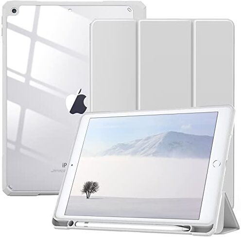 TiMOVO Custodia Compatibile con Nuovo iPad 9a Gen 2021/iPad 8a Gen 10.2" 2020, con Portapenne, Case Protezione con Supporto, Proteggi Tablet Auto Sveglia/Sonno iPad 7a Gen 2019 10.2" Grigio Chiaro