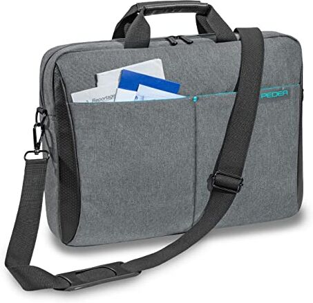 PEDEA borsa per PC portatile "Lifestyle" Borsa per notebook fino a 15,6 pollici (39,6 cm) borsa con tracolla, grigio