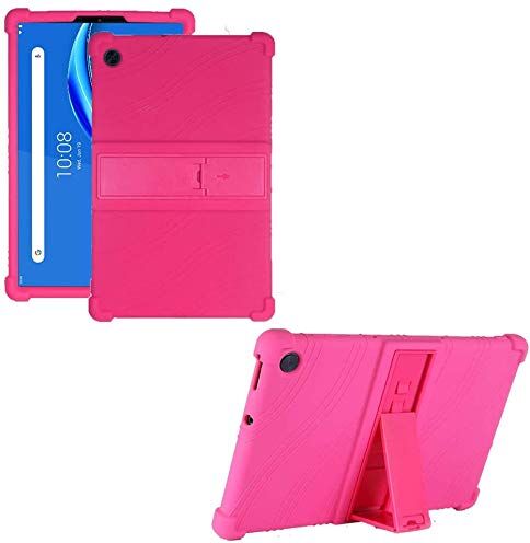 RLTech Custodia Cover per Lenovo Tab M10 FHD Rel, Ultra Leggero Protettiva Cover in Silicone con Supporto per Bambini per Lenovo Tab M10 FHD Rel TB-X605FC/X605LC, Rosa