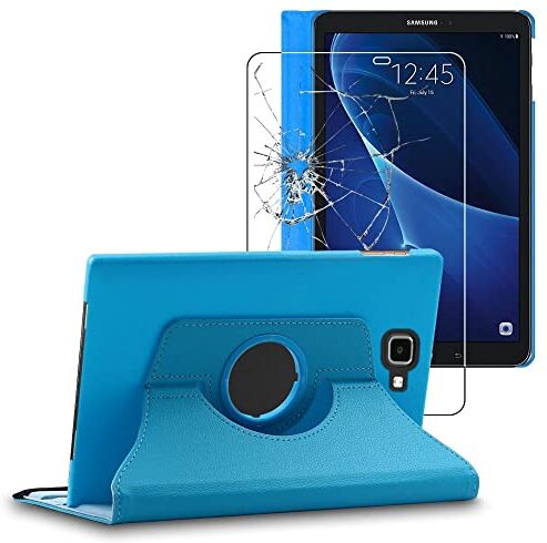 ebestStar Cover per Samsung Galaxy Tab A6 A 10.1 (2018, 2016) T580 T585, Custodia Protezione Rotazione 360, Pelle PU, Blu + Vetro Temperato