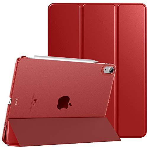 TiMOVO Custodia per Nuovo iPad Air 5a Generazione Case 2022/iPad Air 4a Generazione Case 2020, iPad Air 10.9 Pollici, Ultra Sottile Leggero Semi-Trasparente Rigido Cover- Rosso