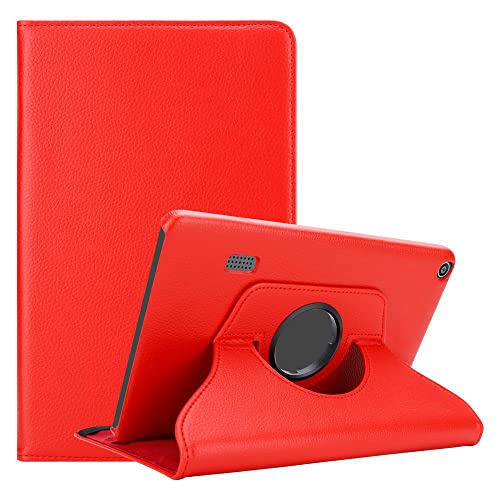 Cadorabo Custodia Tablet per Huawei MediaPad T3 7 (7.0" Zoll) in ROSSO PAPAVERO – Copertura Protettiva in Stile Libro SENZA Auto Wake Up con Funzione Stand e Cerniera Elastico
