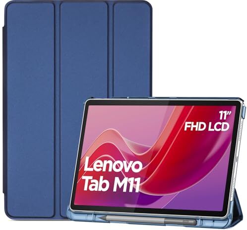 ProCase Cover Lenovo Tab M11 2024 11 Pollici, Custodia con Portapenna Lenovo Tab M11 Case Auto Sonno/Veglia -Marina Blu