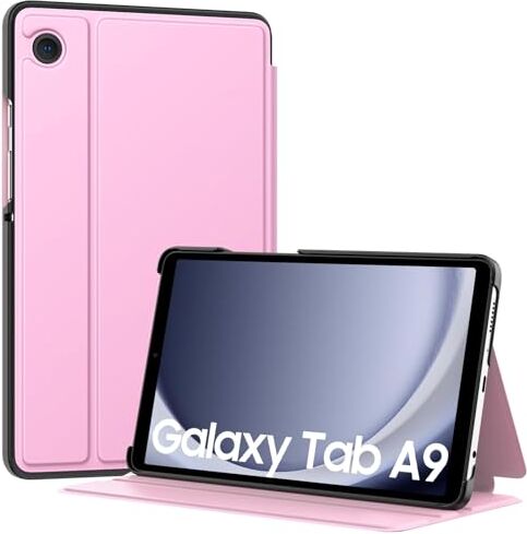 MoKo Custodia per Galaxy Tab A9 8,7 Pollici 2023, Custodia Protettiva Sottile con Guscio Posteriore Rigido Visualizzazione Multi-Angolo per Samsung Galaxy Tab A9 (SM-X110/SM-X115/SM-X117), Rosa