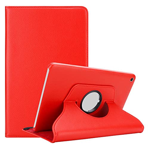 Cadorabo Custodia Tablet per Huawei MediaPad T1 8 (8.0" Zoll) in Rosso Papavero – Copertura Protettiva in Stile Libro Senza Auto Wake Up con Funzione Stand e Cerniera Elastico