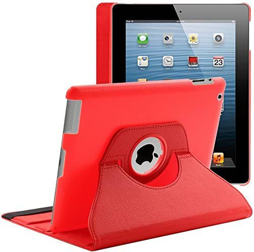 ebestStar Cover per iPad 4 3 2 Apple, Custodia Protezione Rotazione 360, Pelle PU, Rosso