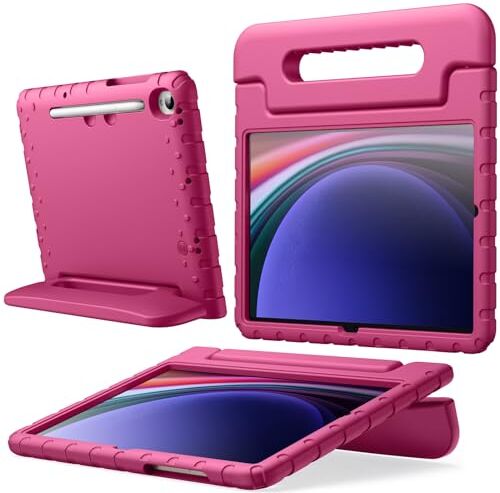 JETech Custodia Bambini per Samsung Galaxy Tab S9 11 Pollici, Antiurto Leggera Tablet Cover con Maniglia Supporto, Supporta S Pen di Ricarica (Prugna)