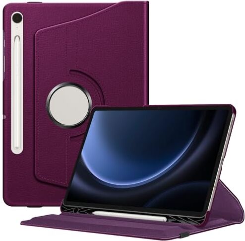 FINTIE Custodia per Samsung Galaxy Tab S9 FE 10.9 Pollici/Tab S9 11 Pollici 2023 con S Pen Holder, 360 Gradi di Girevole Cover Case con Auto Sveglia/Sonno, Viola