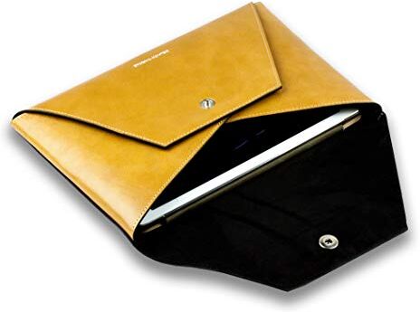 DELMON VARONE - FINE LEATHERGOODS MADE IN GERMANY DELMON VARONE Custodia Universale Personalizzabile Compatibile con iPad & Tablet Fino a 11 Pollici con Sacchetto per Accessori elettronici in Bruno Anilin Pelle, Cover Borsa di Protezione