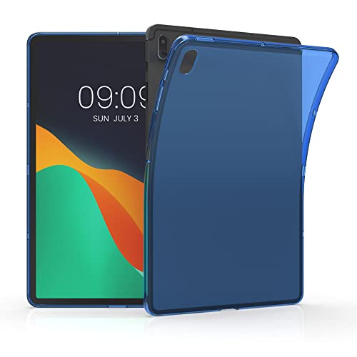 kwmobile Custodia Protettiva Tablet Compatibile con Samsung Galaxy Tab S7 FE Cover Cover Trasparente Morbida Silicone Tablet blu/trasparente