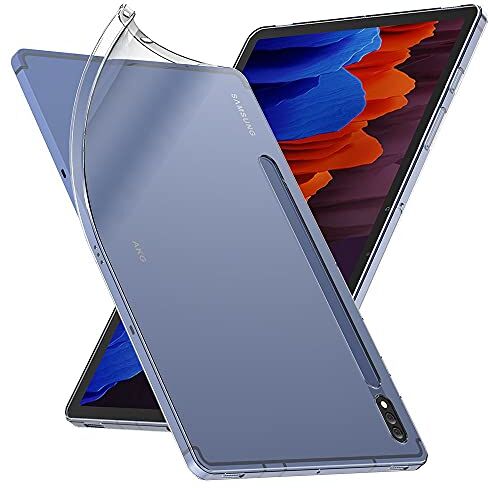 ebestStar Cover per Samsung Galaxy Tab S7+ SM-T970, Custodia Silicone Trasparente, Protezione TPU Antiurto, Morbida Sottile Slim, Trasparente