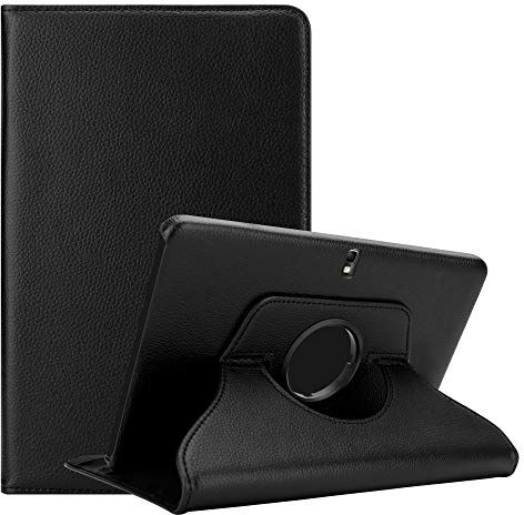 Cadorabo Custodia Tablet per Samsung Galaxy NOTE 2014 / Tab PRO (10.1" Zoll) T520 / T525 in NERO SAMBUCO – Copertura Protettiva in Stile Libro SENZA Auto Wake Up con Funzione Stand e Cerniera Elastico