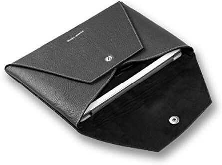 DELMON VARONE - FINE LEATHERGOODS MADE IN GERMANY DELMON VARONE Custodia Universale Personalizzabile Compatibile con iPad & Tablet Fino a 11 Pollici con Sacchetto per Accessori elettronici in Antracite Soft Grain Pelle, Cover Borsa di Protezione