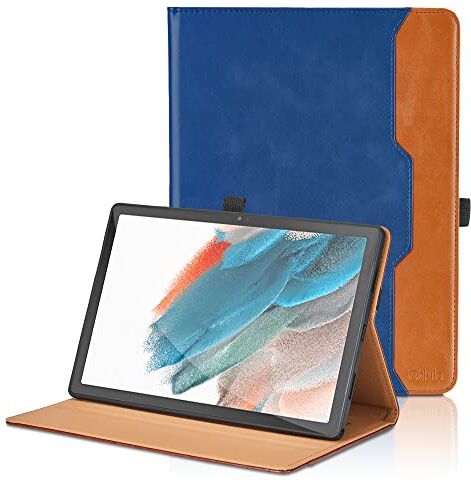 Oduio Custodia per Samsung Galaxy Tab A8 2021/2022 10.5 pollici (SM-X200/SM-X205) Pelle Tablet Case, Multi-angli Supporto Pieghevole Cover Protettiva con Tasca, Pencil Loop, Auto Sveglia/Sonno Blu